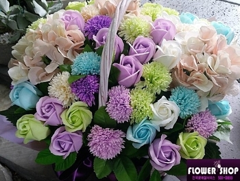 러블리비누꽃수국조화꽃바구니-축하꽃,생일꽃 *부산지역만배송이가능합니다*