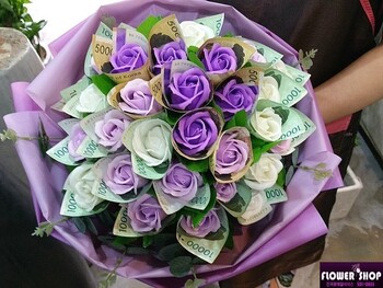 30송이 퍼플비누꽃돈!꽃다발~/부산지역만배송이가능합니다(선물하실현금은 별도로 입금부탁드립니다)