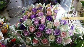칠순고희연70송이비누꽃 돈!꽃바구니~~/부산지역만배송이가능합니다(선물하신현금은 별도로 입금부탁드립니다