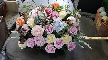 비누꽃조화드라이플라워믹스  수반 꽃꽂이 센터피스~/테이블꽃꽂이/-부산지역만배송이가능합니다(강서구기장제외)