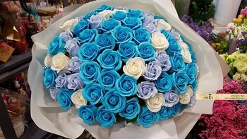 파란비누꽃 백송이 비누꽃꽃다발 ~~/기념일 프로포즈/부산지역만 배송이 가능합니다