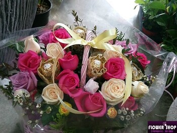 계절꽃쵸콜렛사탕 혼합꽃바구니/부산지역꽃배달/기장강서구제외입니다