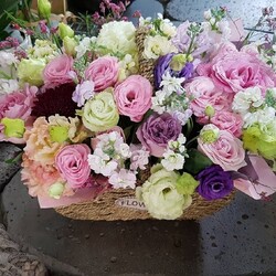 유러피언 화사한꽃바구니/기념일,생일축하꽃바구니/부산지역꽃배달