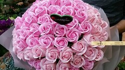 백송이 연핑크톤 비누장미꽃다발~~/부산지역만 배송이 가능합니다