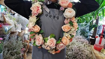 실크플라워 조화꽃목걸이